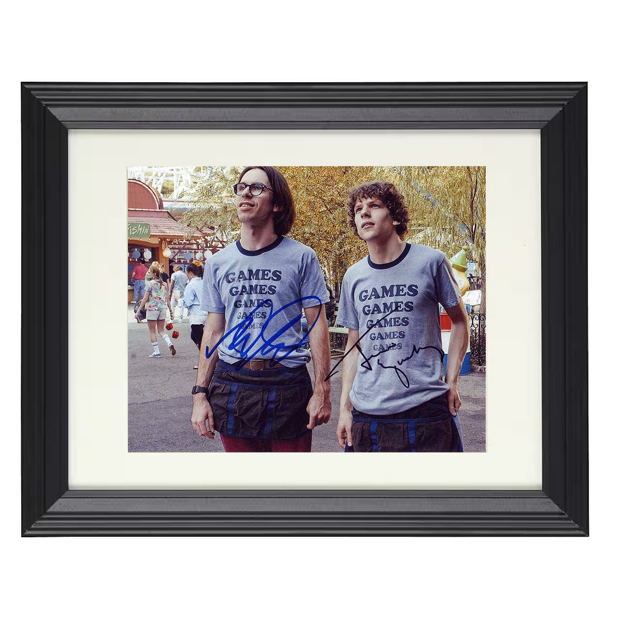 Adventureland – James Brennan and Ryan Reynolds Amusement – 8x10 black beveled framed television wall art