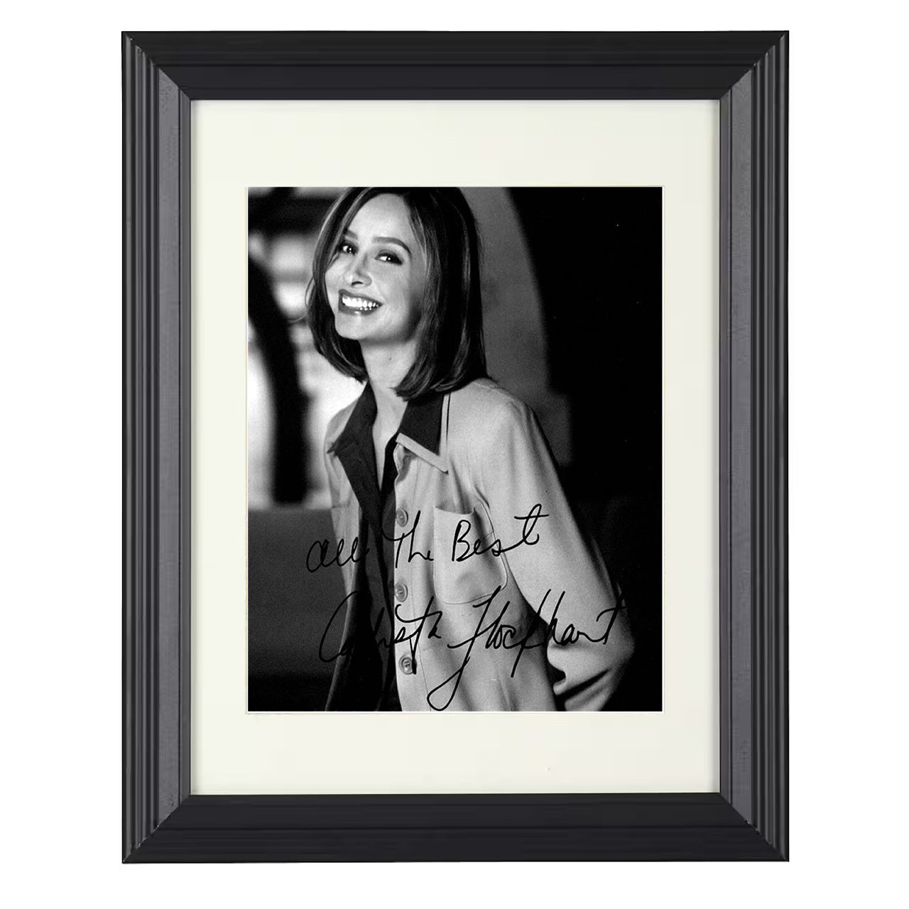 Ally McBeal – Calista Flockhart Charming Legal Drama Icon – 8x10 black beveled framed television wall art