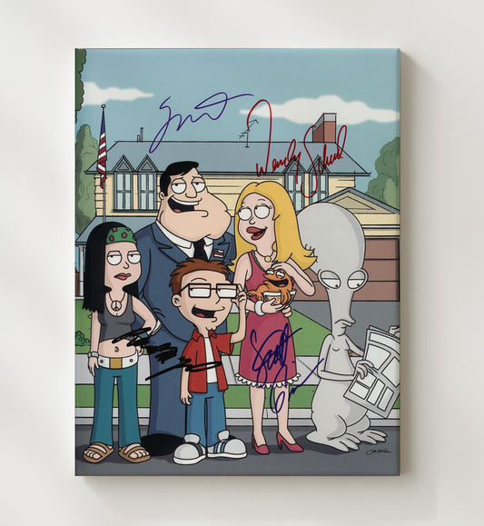 American Dad - Cast Animated Langley Falls Family - Canvas television wall art