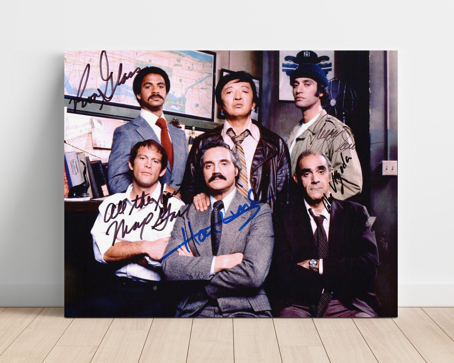 Barney Miller - Hal Linden (Captain Barney Miller) Ensemble Cast Precinct Group - Vintage Television Wall Art - 16x20 Unframed Print wall art print - television decor