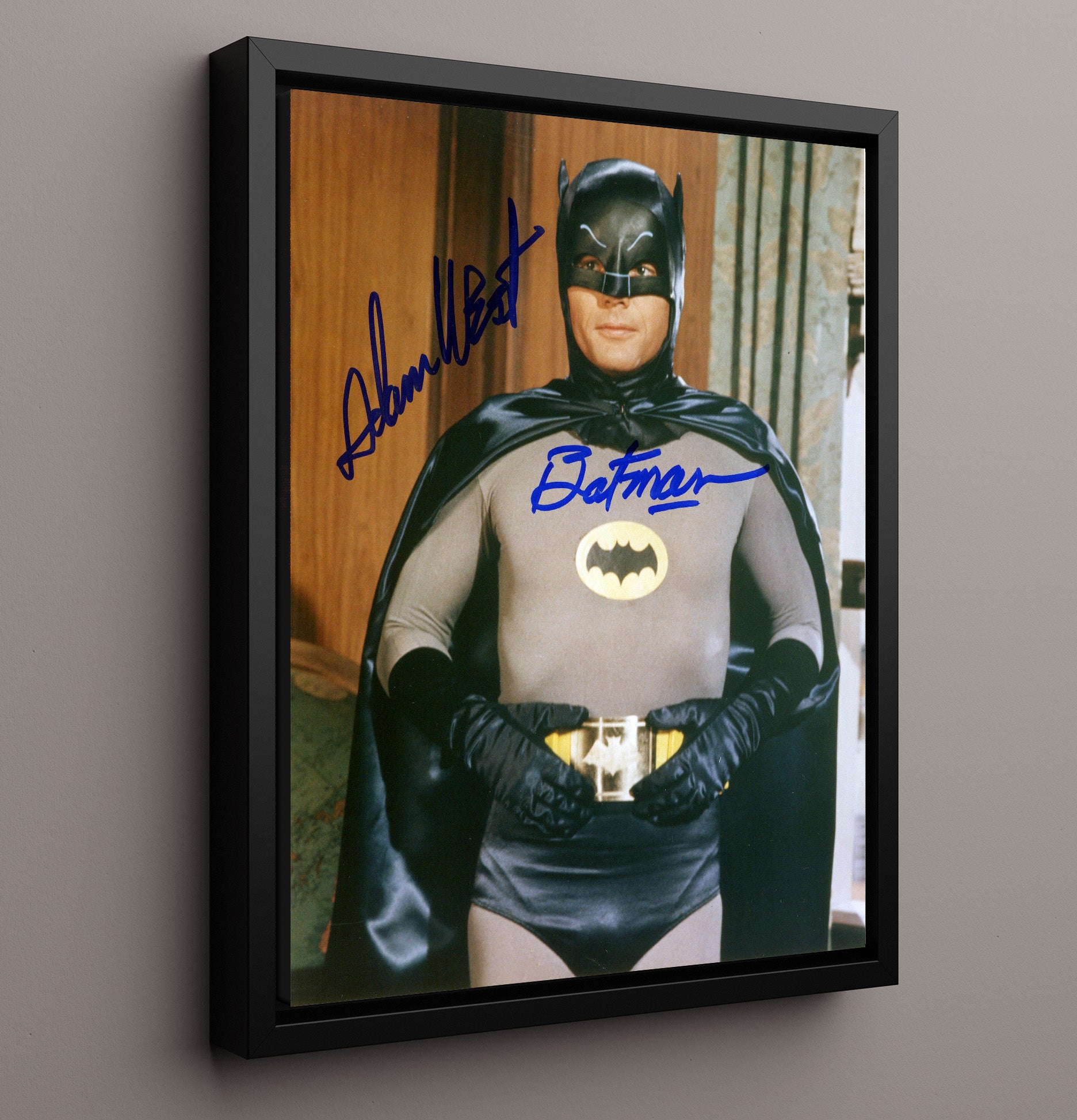 Batman - Adam West Bright Knight of Gotham - Vintage Television Wall Art - 16x20 Framed Canvas wall art print - television decor