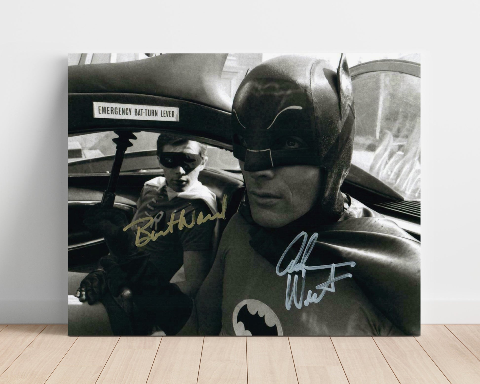 Batman - Adam West (Batman) and Burt Ward (Robin) Batmobile Interior Scene - Vintage Television Wall Art - 16x20 Unframed Print wall art print - television decor