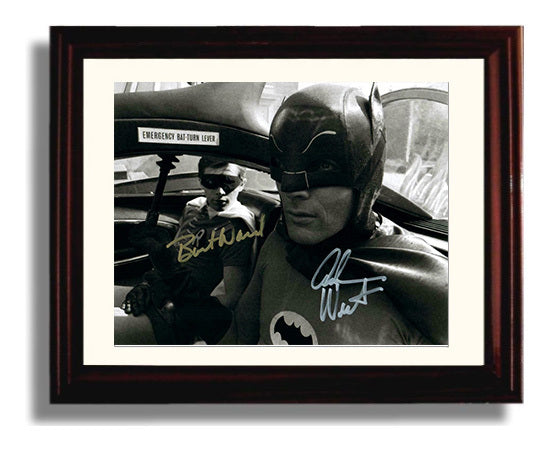 Batman - Adam West (Batman) and Burt Ward (Robin) Batmobile Interior Scene - Vintage Television Wall Art - 8x10 Beveled Frame wall art print - television decor