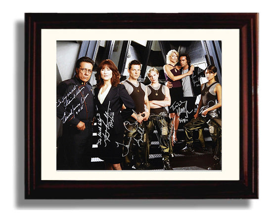 Battlestar Galactica - Edward James Olmos (Admiral Adama) Ensemble Cast Command Deck - Vintage Television Wall Art - 8x10 Beveled Frame wall art print - television decor