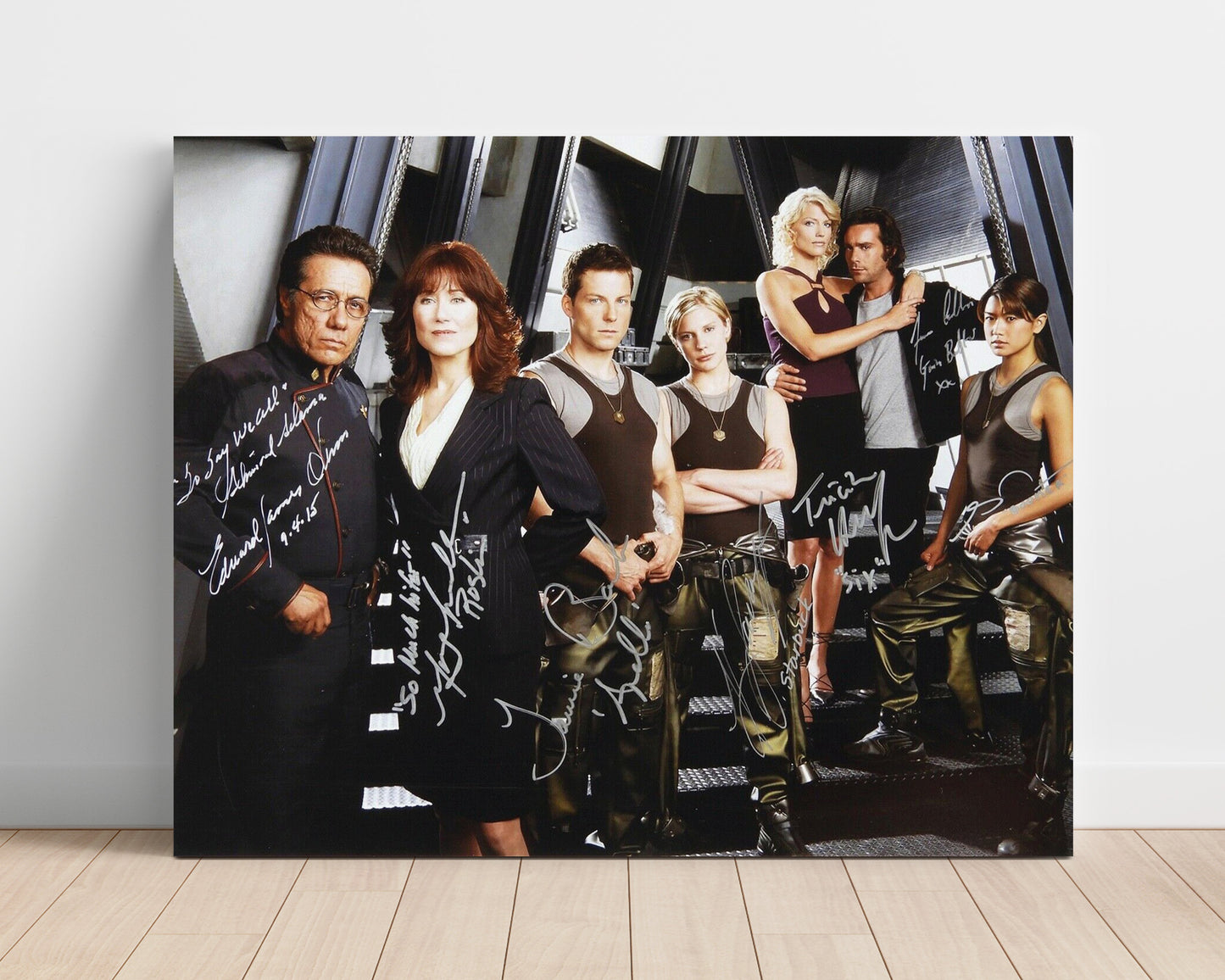 Battlestar Galactica - Edward James Olmos (Admiral Adama) Ensemble Cast Command Deck - Vintage Television Wall Art - 16x20 Unframed Print wall art print - television decor