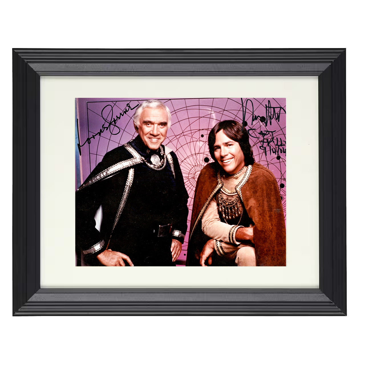 Battlestar Galactica – Adama and Dirk Benedict Command – 8x10 black beveled framed television wall art