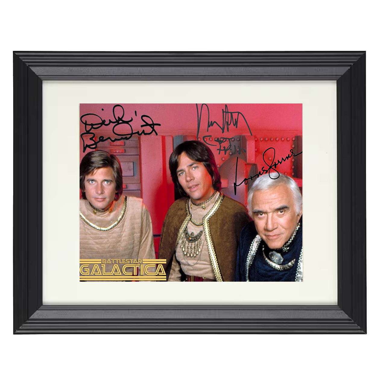 Battlestar Galactica – Apollo and Dirk Benedict and Lorne – 8x10 black beveled framed television wall art