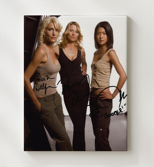 Battlestar Galactica - Tricia Helfer Grace Park Sci-Fi Femme Trio - Canvas television wall art