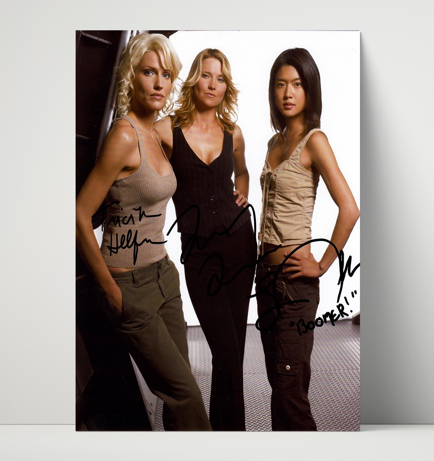Battlestar Galactica - Tricia Helfer Grace Park SciFi Femme Trio - Vintage Television Wall Art - 16x20 Unframed Print wall art print - television decor