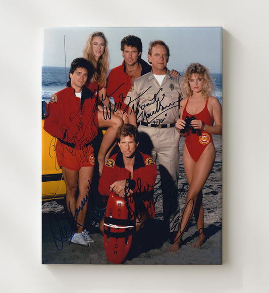 Baywatch - David Hasselhoff Classic Beach Patrol Cast - Canvas television wall art