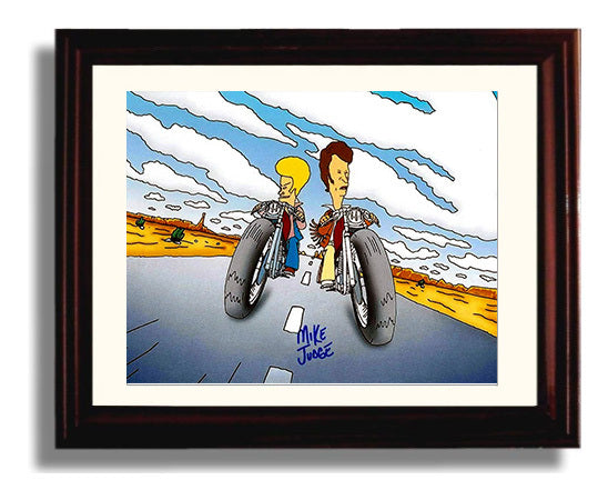 Beavis and Butt-Head - Mike Judge (Creator) Beavis and Butt-Head Desert Motorcycle Ride Animation - Vintage Television Wall Art - 8x10 Beveled Frame wall art print - television decor