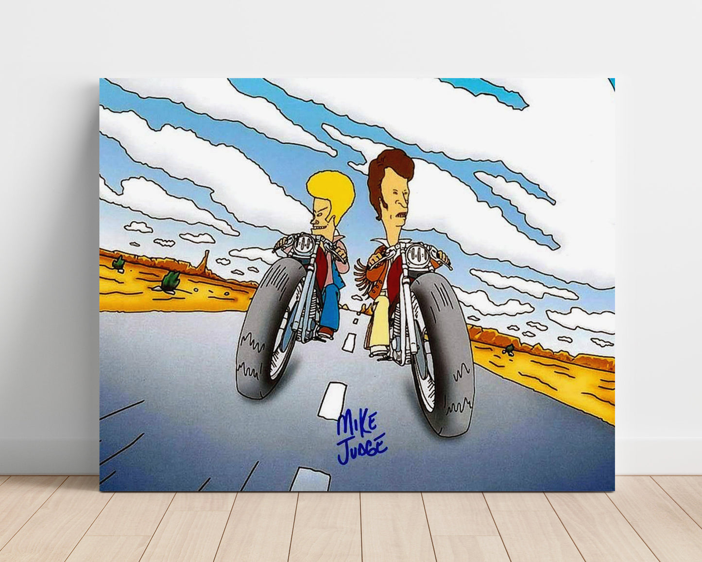 Beavis and Butt-Head - Mike Judge (Creator) Beavis and Butt-Head Desert Motorcycle Ride Animation - Vintage Television Wall Art - 16x20 Unframed Print wall art print - television decor