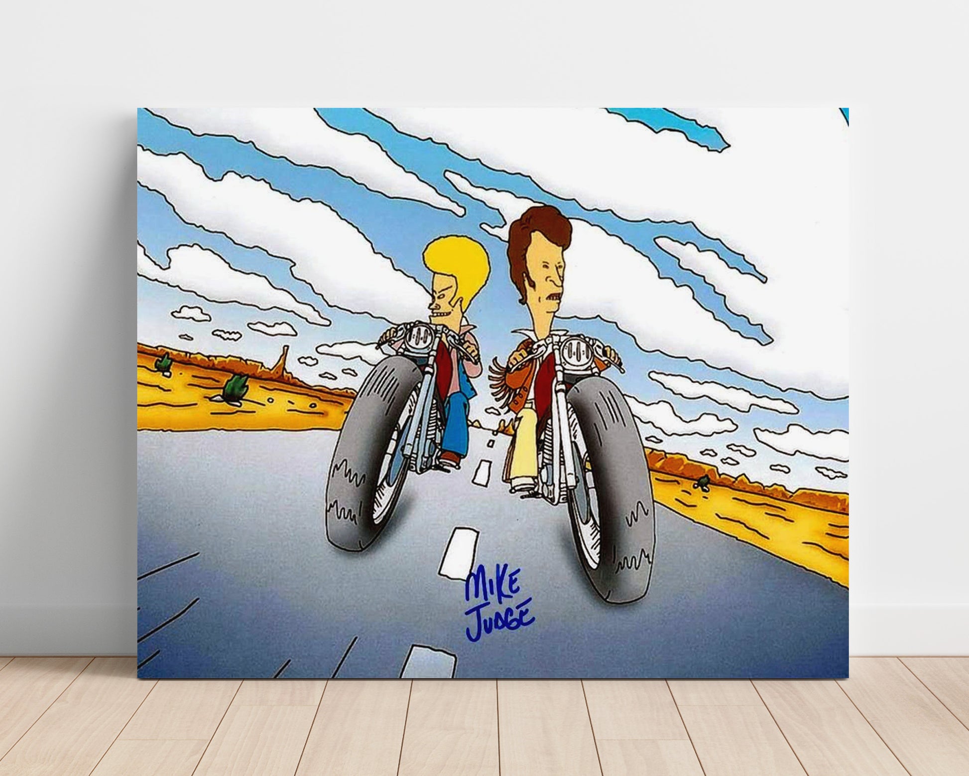 Beavis and Butt-Head - Mike Judge (Creator) Beavis and Butt-Head Desert Motorcycle Ride Animation - Vintage Television Wall Art - 16x20 Unframed Print wall art print - television decor