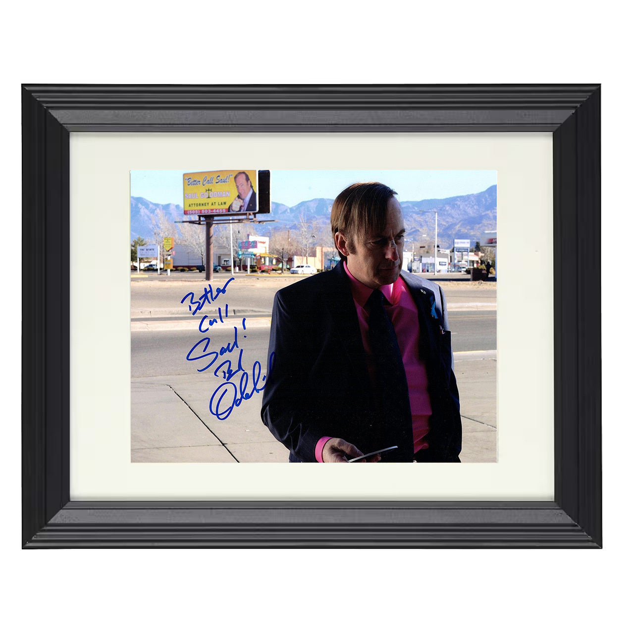 Better Call Saul – Jimmy McGill Desert Bus Stop Billboard – 8x10 black beveled framed television wall art