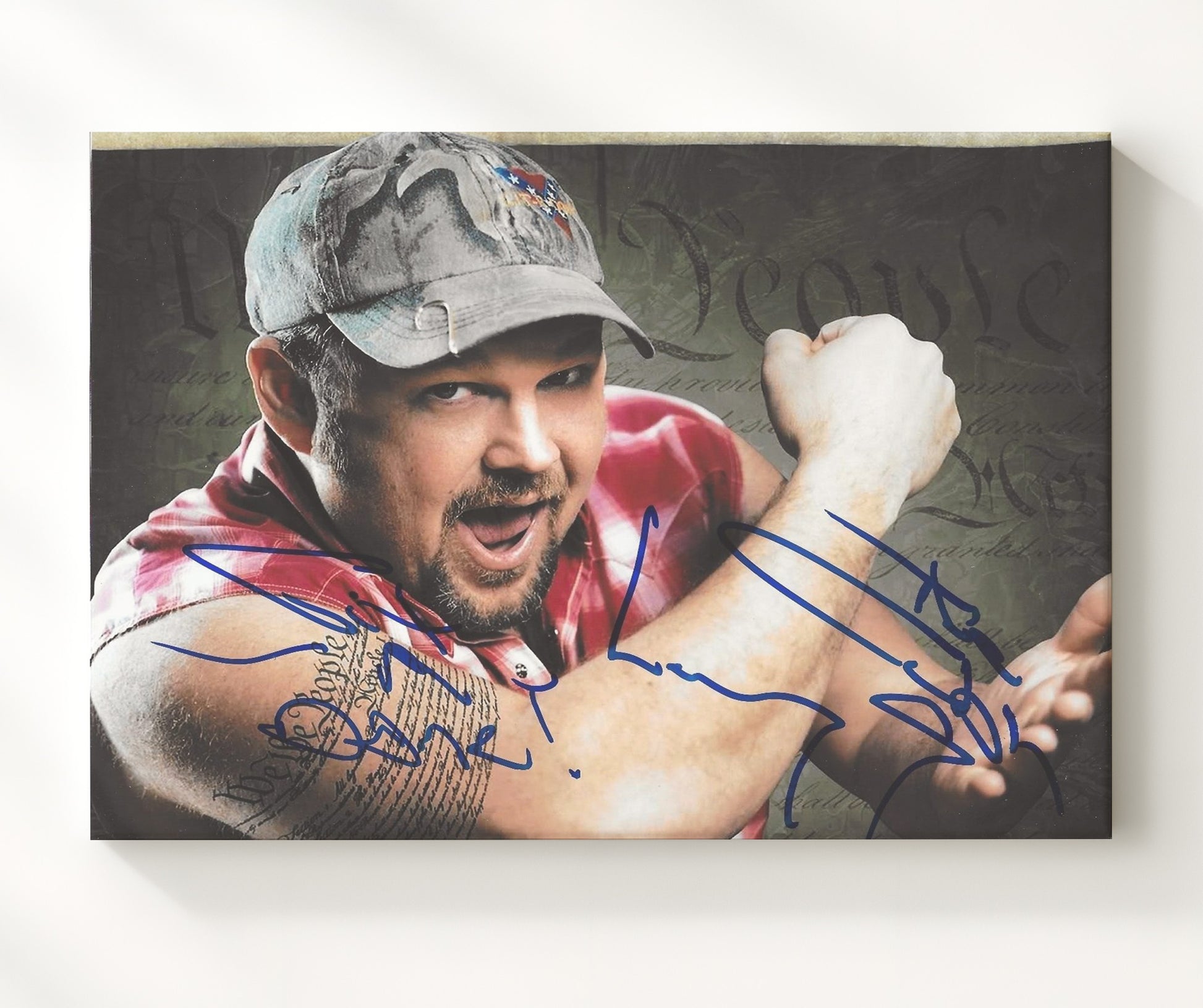 Blue Collar Comedy Tour - Daniel Whitney (Larry the Cable Guy) Flexing Pose - Vintage Television Wall Art - 20x24 Canvas wall art print - television decor