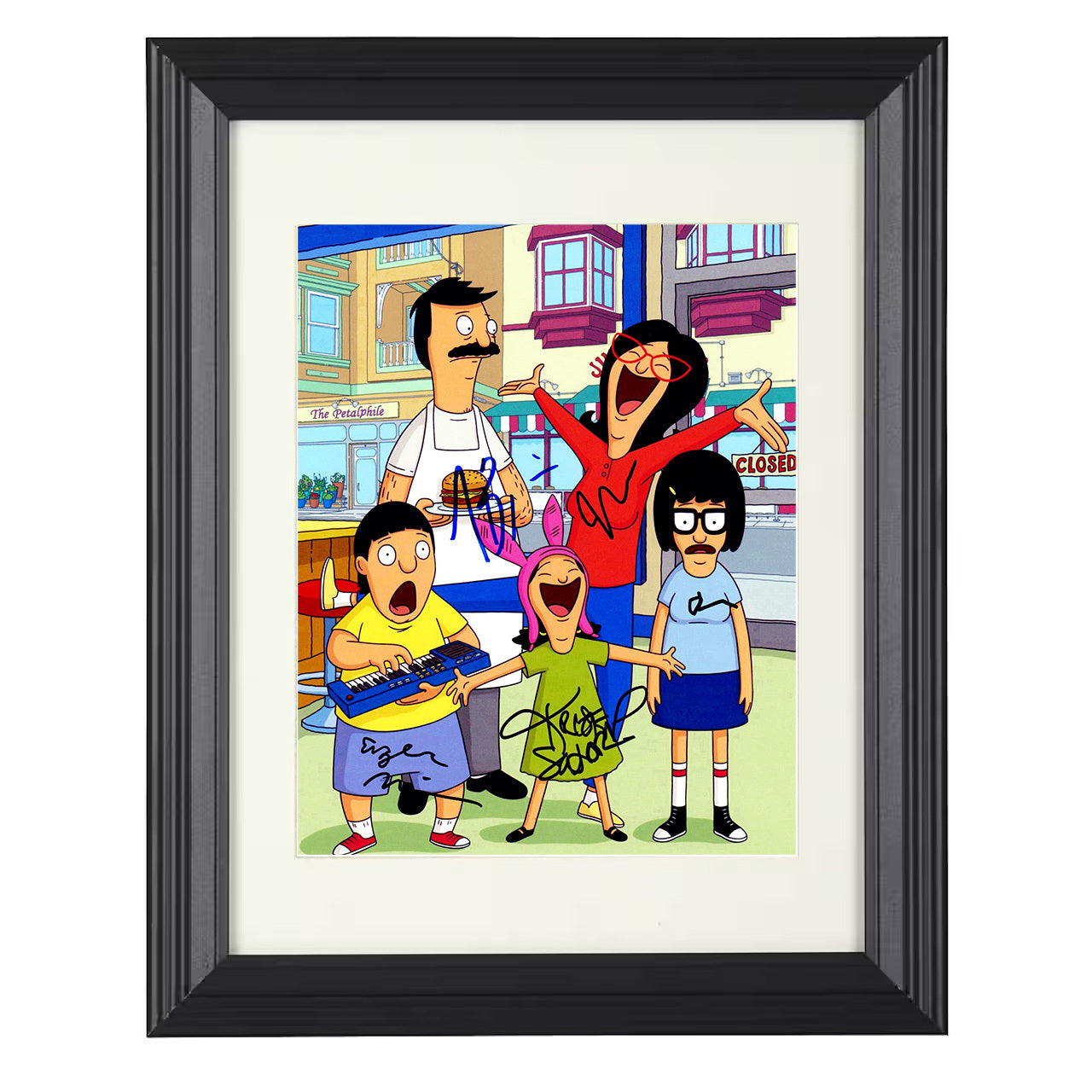 Bobs Burgers – H Jon Benjamin Belcher Family Animated Chaos – 8x10 black beveled framed television wall art