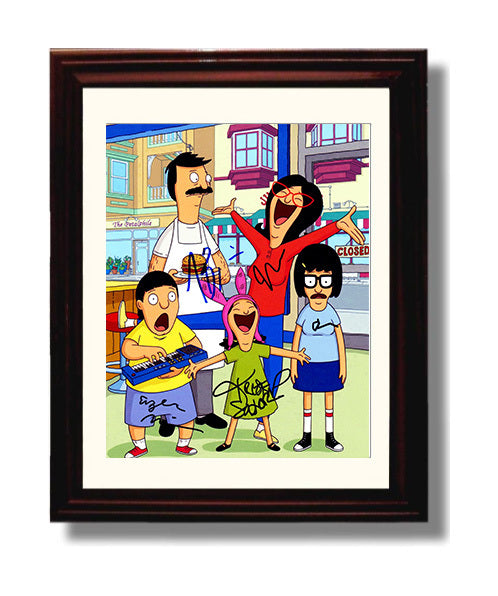 Bobs Burgers - H Jon Benjamin Belcher Family Animated Chaos - Vintage Television Wall Art - 8x10 Beveled Frame wall art print - television decor