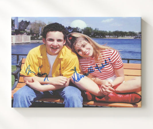 Boy Meets World - Ben Savage (Cory Matthews) and Danielle Fishel (Topanga Lawrence) Teen Sitcom Bench - Canvas television wall art