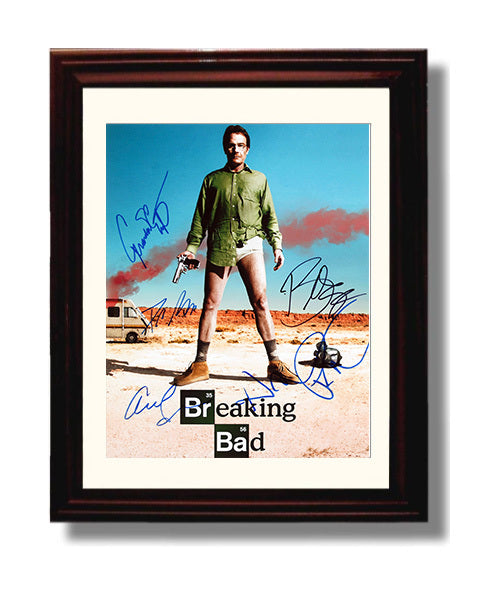 Breaking Bad - Bryan Cranston Desert Standoff Walter White Iconic Scene - Vintage Television Wall Art - 8x10 Beveled Frame wall art print - television decor