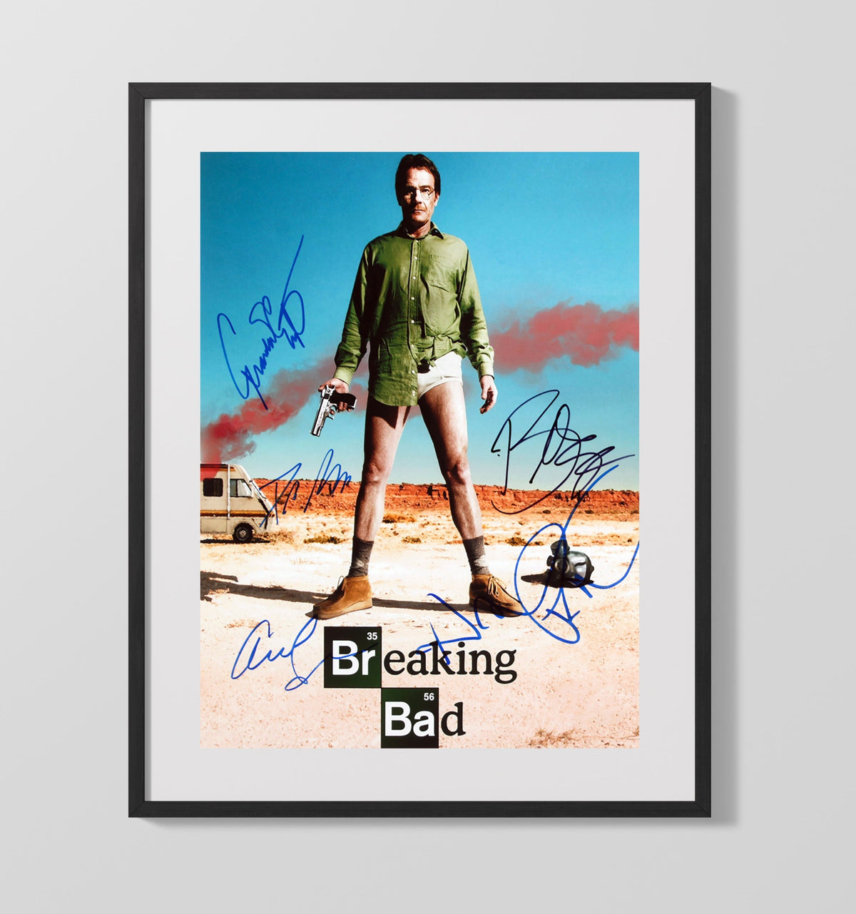 Breaking Bad - Bryan Cranston Desert Standoff Walter White Iconic Scene - Gallery Frame television wall art