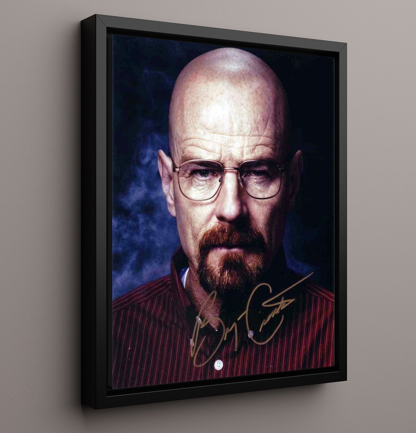 Breaking Bad - Bryan Cranston Walter White Heisenberg Intense Close - Vintage Television Wall Art - 16x20 Framed Canvas wall art print - television decor