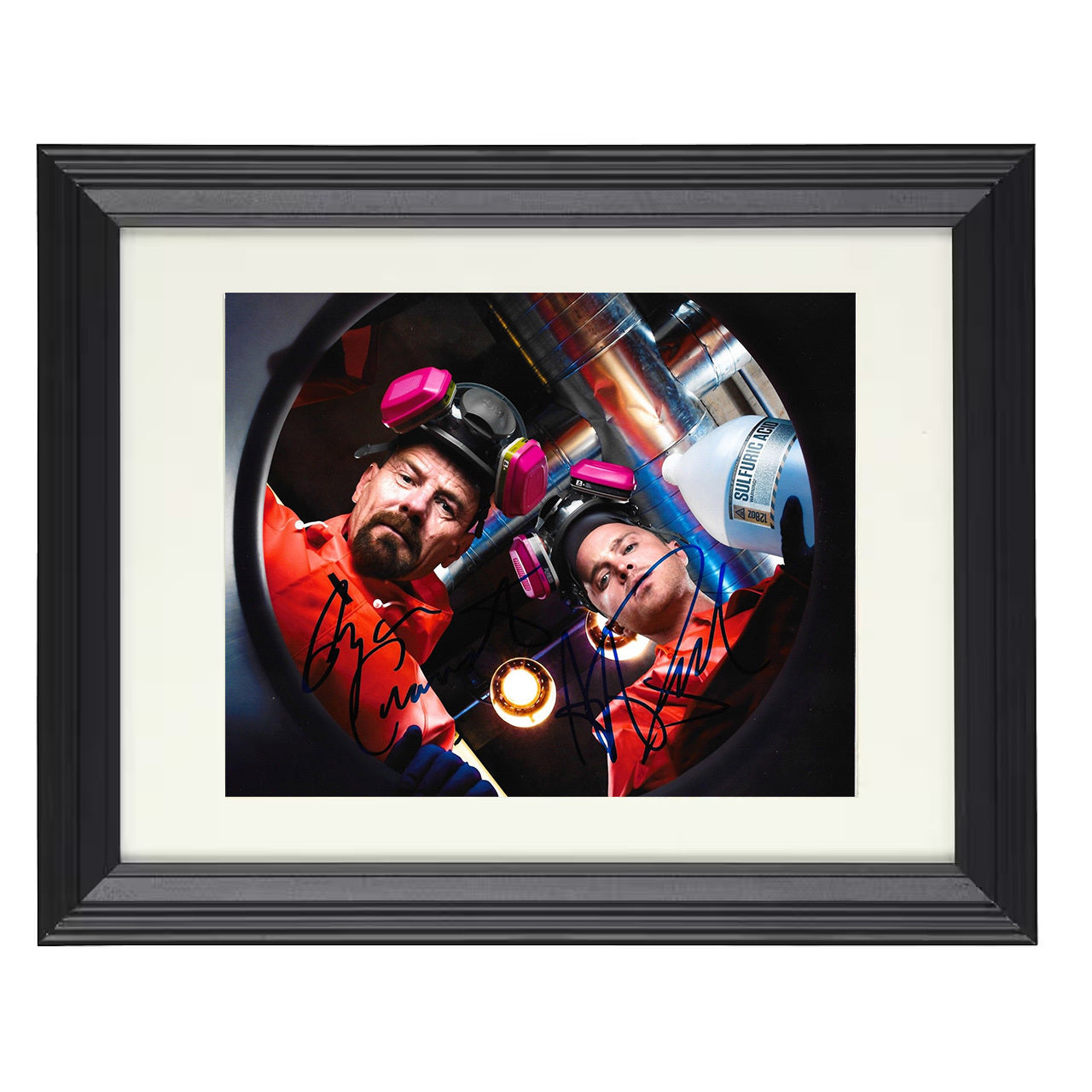 Breaking Bad – Walter White and Aaron Paul Sulfuric Acid – 8x10 black beveled framed television wall art