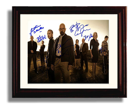 Breaking Bad - Bryan Cranston (Walter White) Ensemble Cast Alt - Vintage Television Wall Art - 8x10 Beveled Frame wall art print - television decor