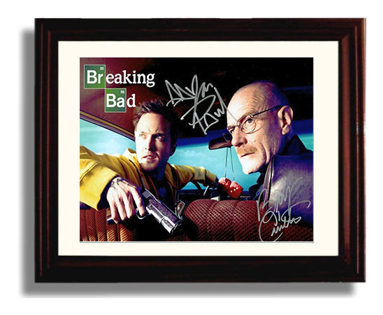 Breaking Bad - Bryan Cranston (Walter White) and Aaron Paul (Jesse Pinkman) Hazmat Couch Scene Alt - Vintage Television Wall Art - 8x10 Beveled Frame wall art print - television decor
