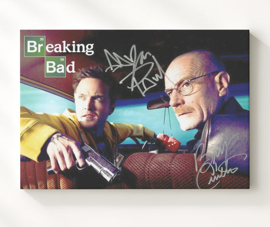 Breaking Bad - Bryan Cranston (Walter White) and Aaron Paul (Jesse Pinkman) Hazmat Couch Scene Alt - Canvas television wall art