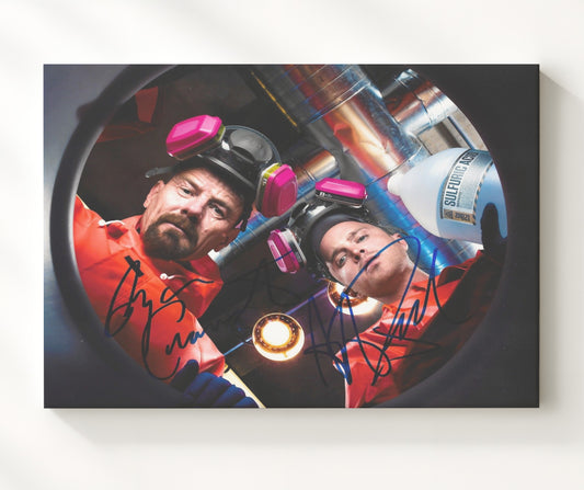 Breaking Bad - Bryan Cranston (Walter White) and Aaron Paul (Jesse Pinkman) Sulfuric Acid Scene - Canvas television wall art