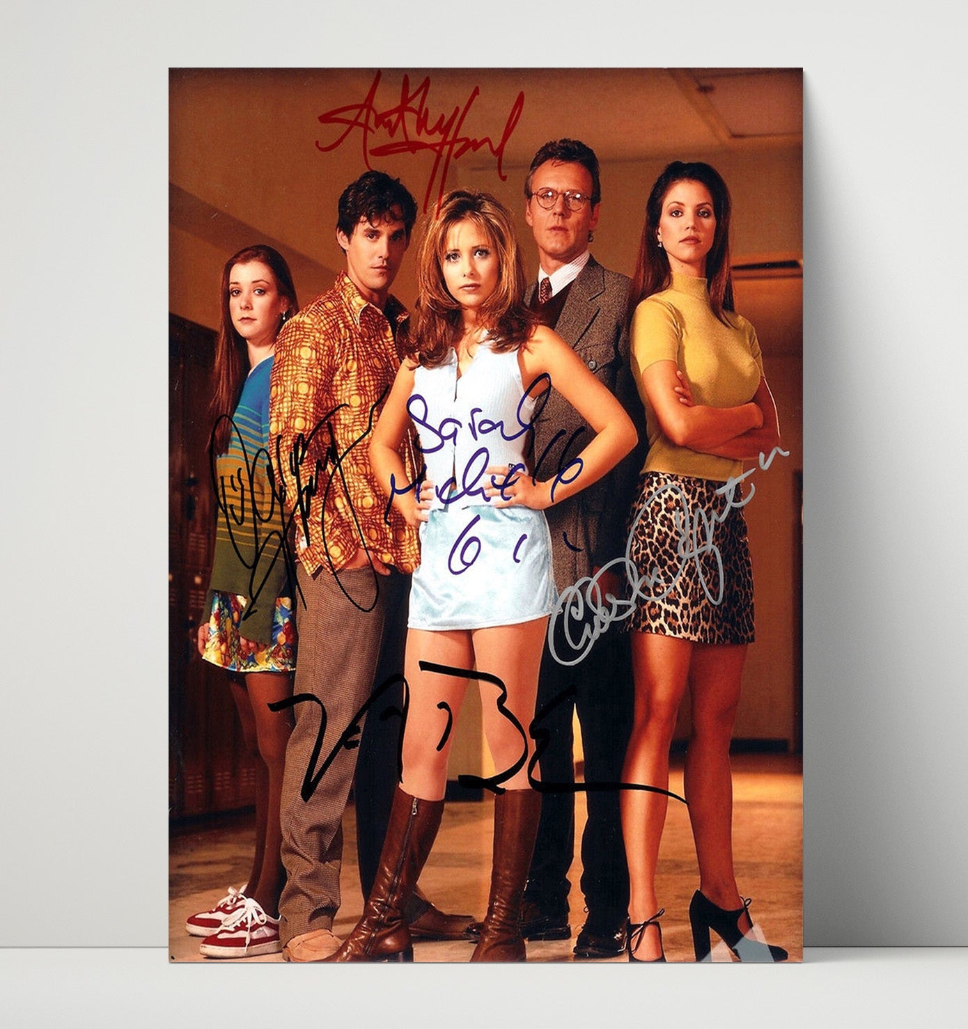 Buffy the Vampire Slayer - Sarah Michelle Gellar Anthony Head Sunnydale Slayer Ensemble - Vintage Television Wall Art - 16x20 Unframed Print wall art print - television decor