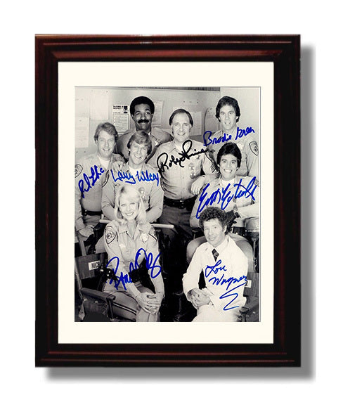 CHiPs - Erik Estrada Larry Wilcox California Highway Patrol Motorcycle Patrol - Vintage Television Wall Art - 8x10 Beveled Frame wall art print - television decor