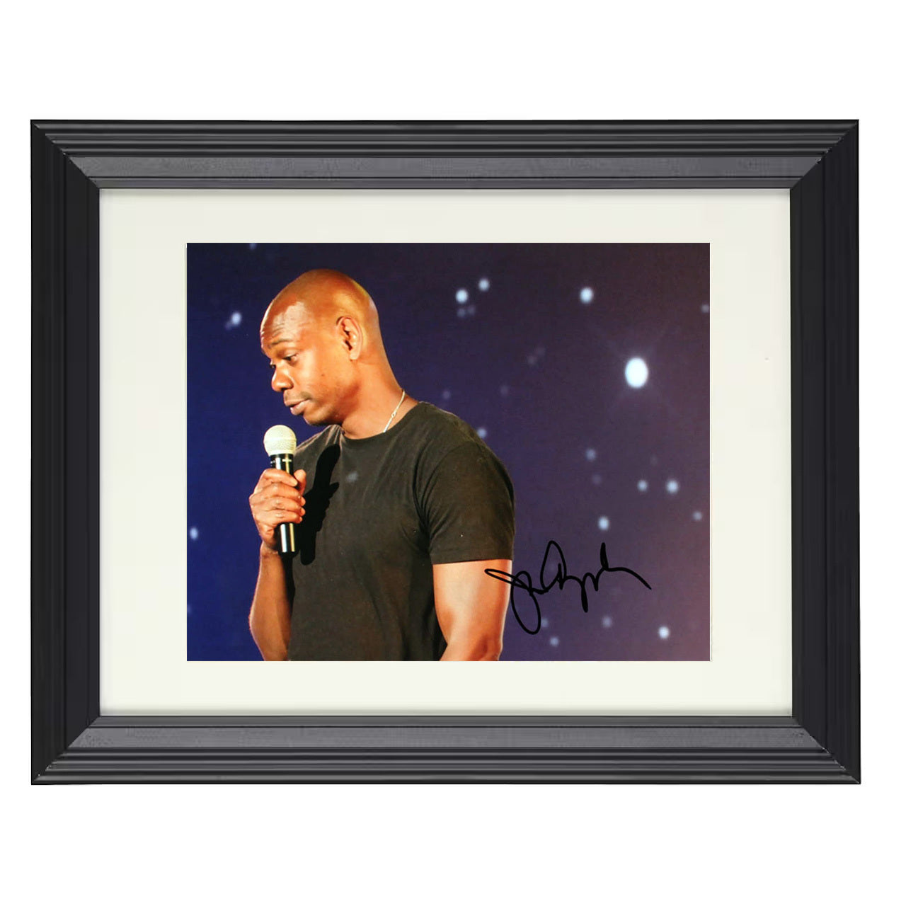 Chappelles Show – Himself Stand-Up Microphone Stage Scene – 8x10 black beveled framed television wall art