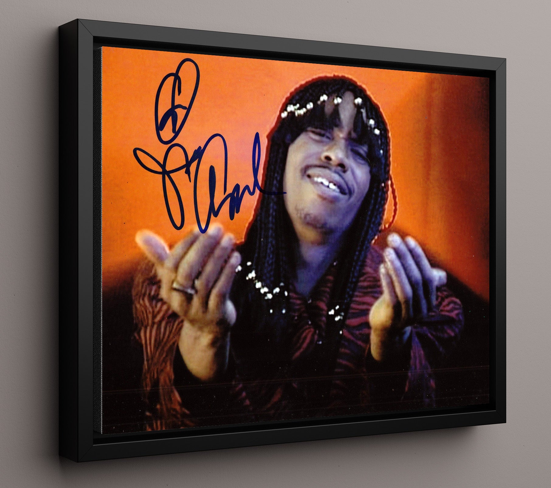 Chappelles Show - Dave Chappelle (Rick James) Rick James Comedy Sketch Scene - Vintage Television Wall Art - 16x20 Framed Canvas wall art print - television decor
