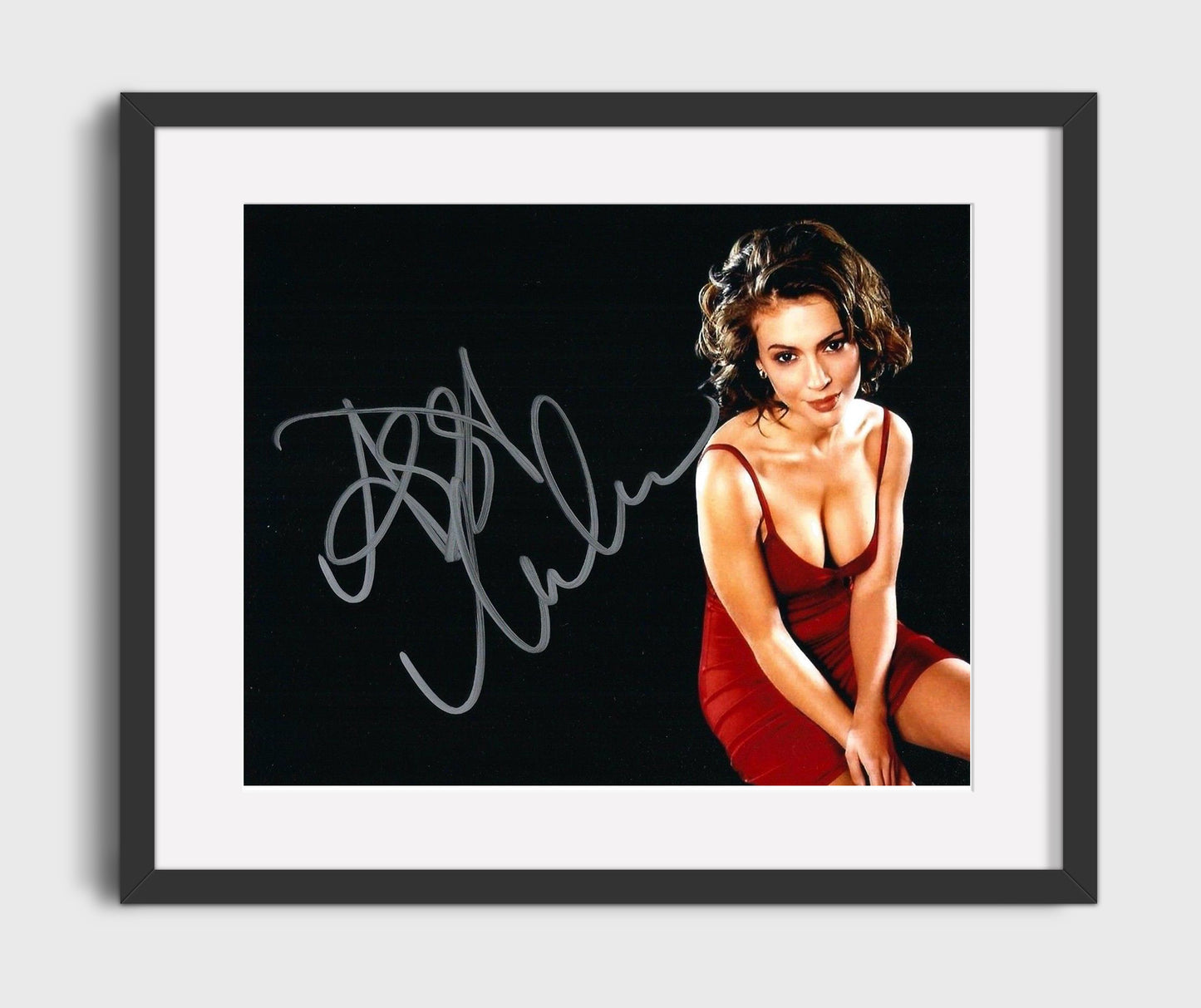Charmed - Alyssa Milano (Phoebe Halliwell) Red Dress Glamour - Vintage Television Wall Art - 16x20 Gallery Frame wall art print - television decor