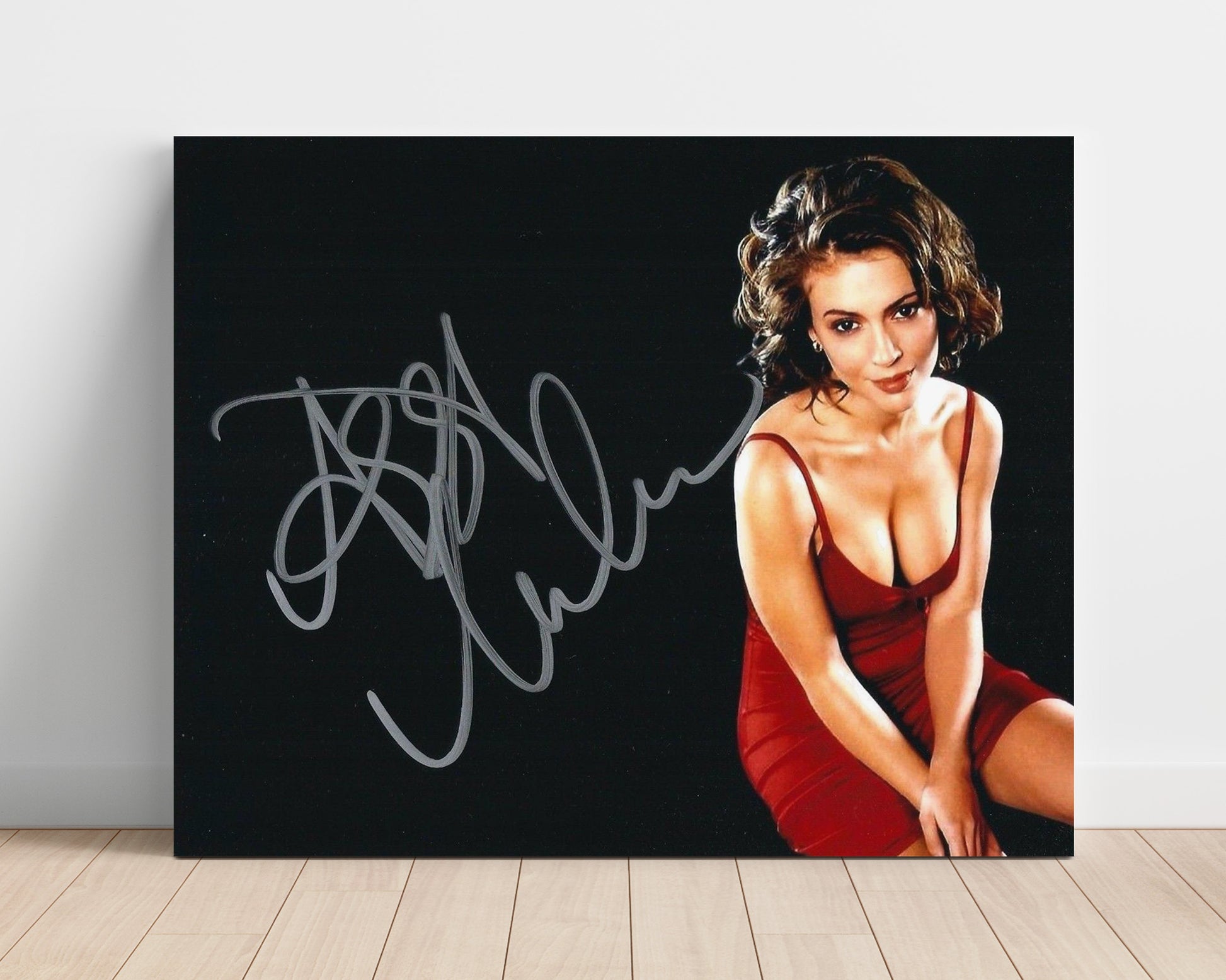 Charmed - Alyssa Milano (Phoebe Halliwell) Red Dress Glamour - Vintage Television Wall Art - 16x20 Unframed Print wall art print - television decor