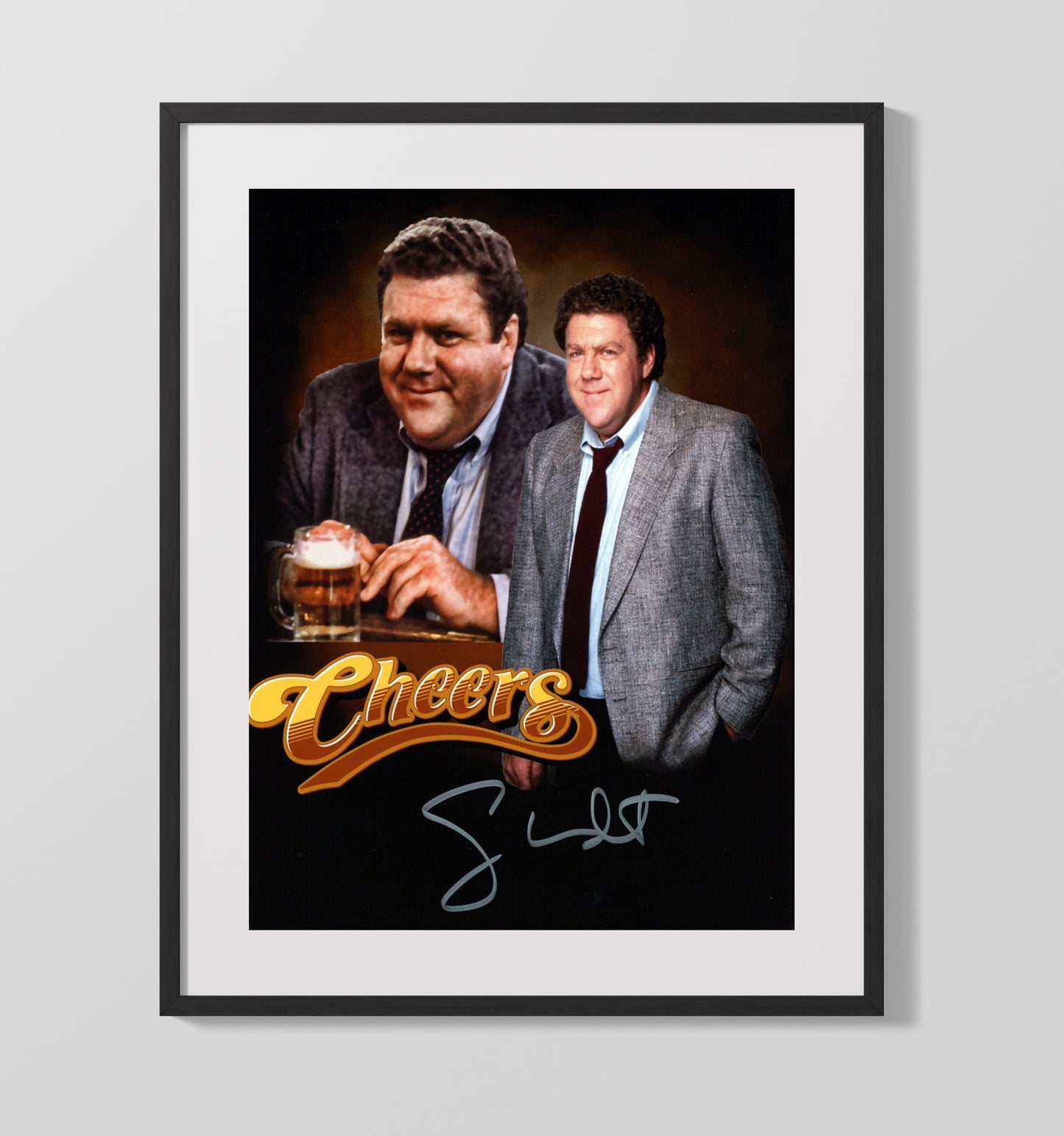 Cheers - George Wendt Norm Character Promo Poster - Vintage Television Wall Art - 16x20 Gallery Frame wall art print - television decor