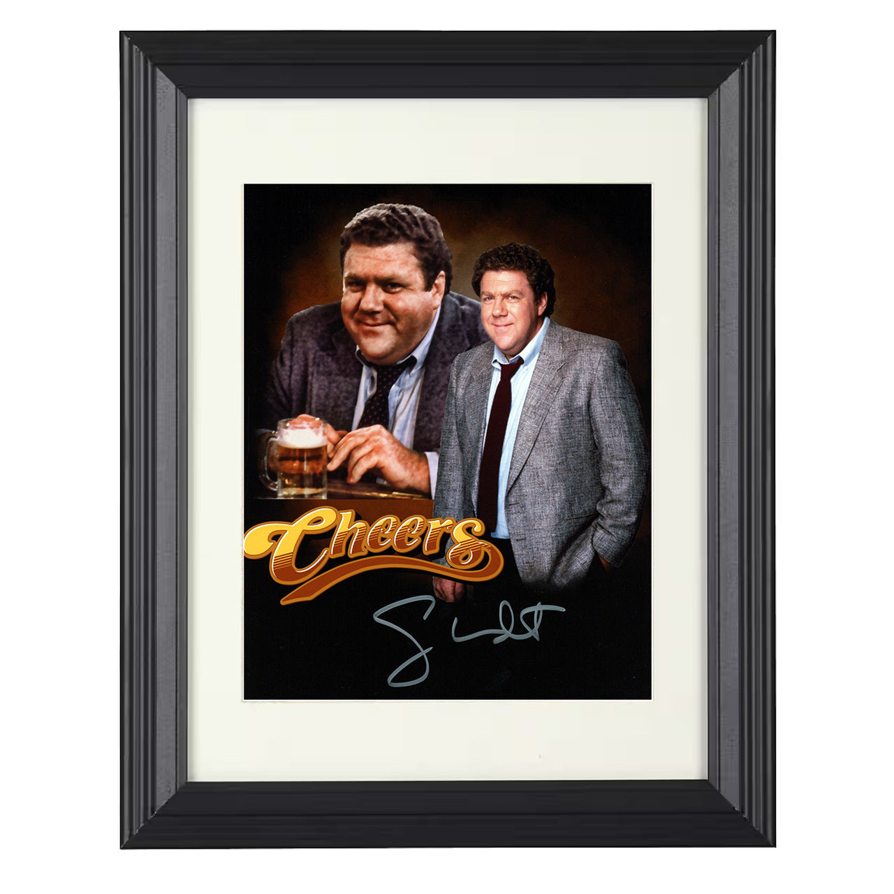 Cheers – George Wendt Norm Character Promo Poster – 8x10 black beveled framed television wall art