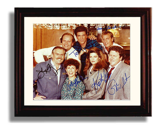Cheers - Ted Danson (Sam Malone) Ensemble Cast Bar Scene - Vintage Television Wall Art - 8x10 Beveled Frame wall art print - television decor