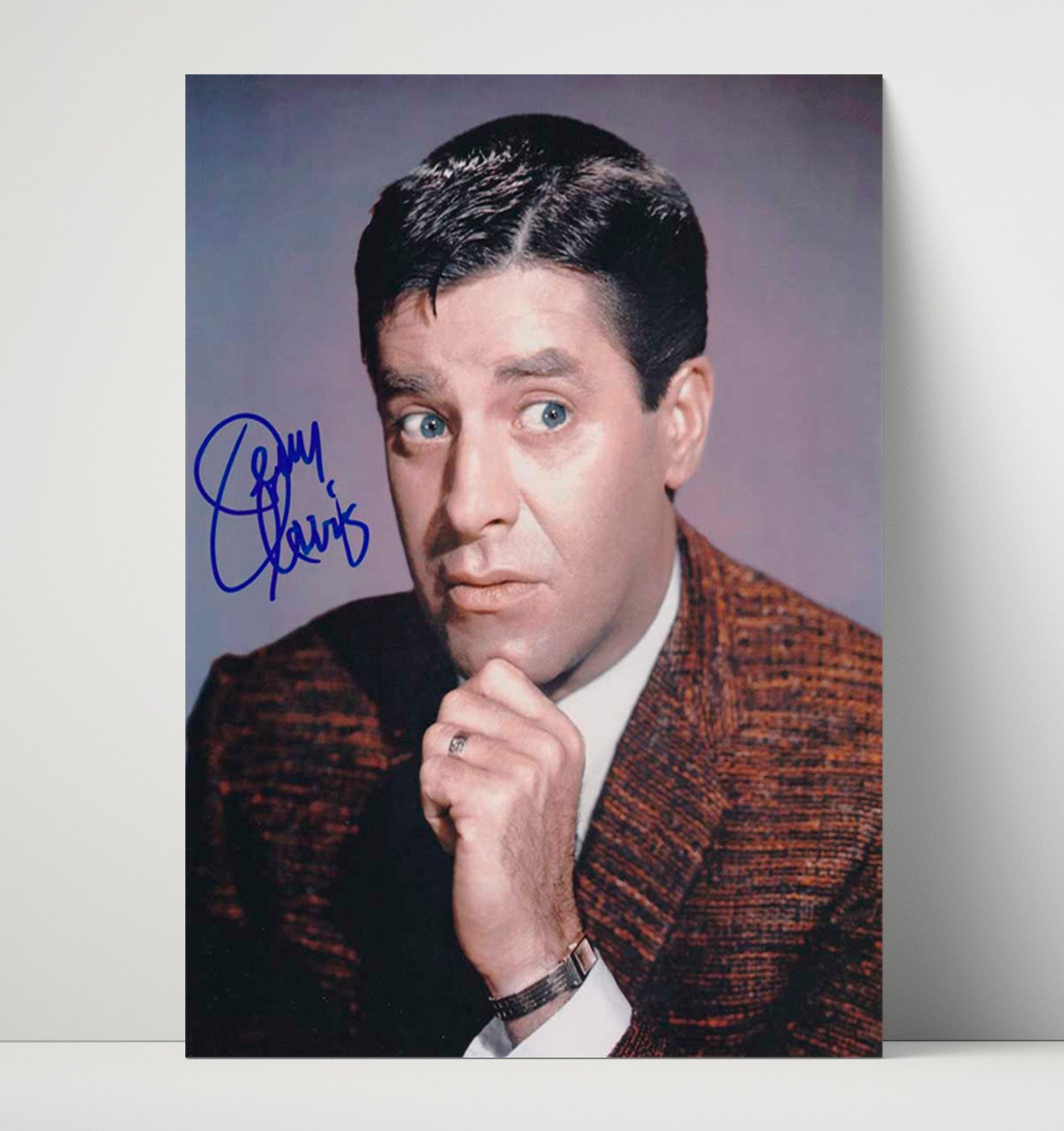Classic Comedy - Jerry Lewis - Brown Jacket Thinking Headshot - Vintage Television Wall Art - 16x20 Unframed Print wall art print - television decor