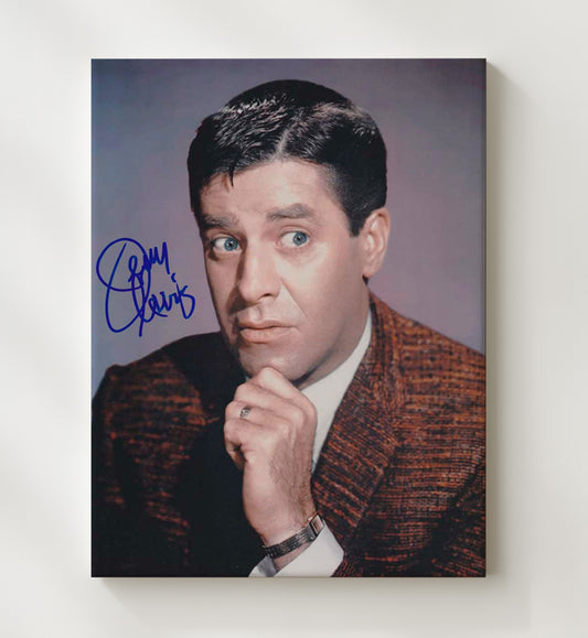 Classic Comedy - Jerry Lewis - Brown Jacket Thinking Headshot - Canvas television wall art