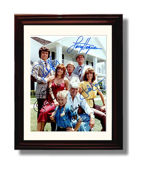 Dallas - Ensemble Southfork Family Oil Dynasty Cast - Vintage Television Wall Art - 8x10 Beveled Frame wall art print - television decor