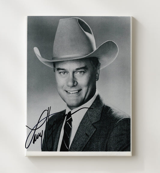 Dallas - Larry Hagman - J.R. Ewing Cowboy Hat Headshot - Canvas television wall art