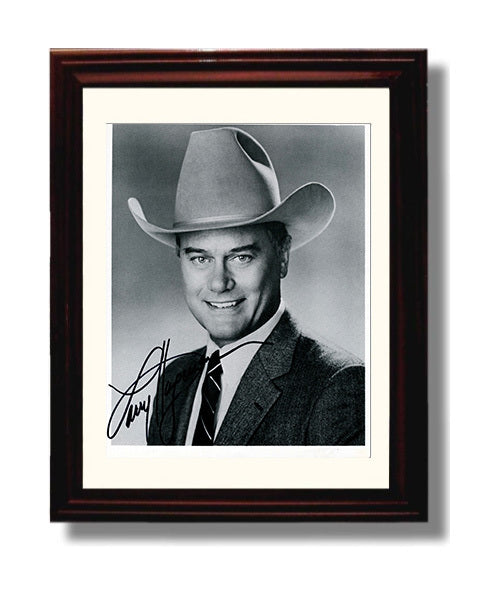 Dallas - Larry Hagman - J.R. Ewing Cowboy Hat Headshot - Vintage Television Wall Art - 8x10 Beveled Frame wall art print - television decor