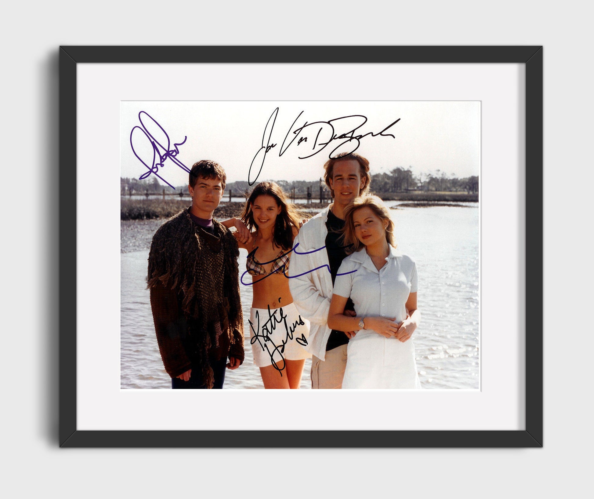 Dawsons Creek - James Van Der Beek (Dawson Leery) Ensemble Cast Waterfront Scene - Vintage Television Wall Art - 16x20 Gallery Frame wall art print - television decor