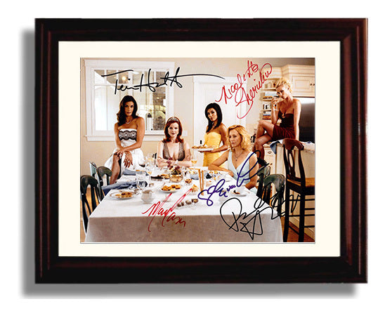 Desperate Housewives - Teri Hatcher (Susan Mayer) Ensemble Dinner Table Scene - Vintage Television Wall Art - 8x10 Beveled Frame wall art print - television decor