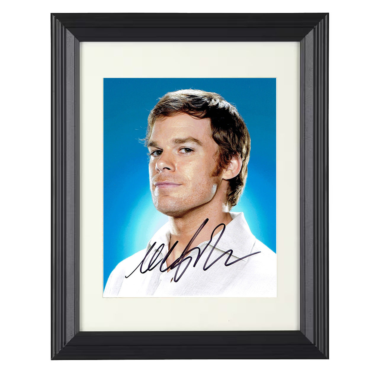 Dexter – Michael C Hall – Dexter Morgan Intense Blue – 8x10 black beveled framed television wall art