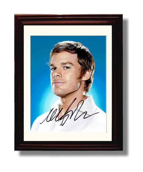 Dexter - Michael C Hall - Dexter Morgan Intense Blue Background - Vintage Television Wall Art - 8x10 Beveled Frame wall art print - television decor