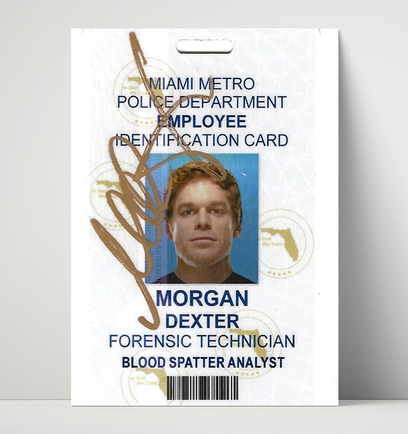Dexter - Michael C Hall - Miami Metro Police ID Card - Vintage Television Wall Art - 16x20 Unframed Print wall art print - television decor