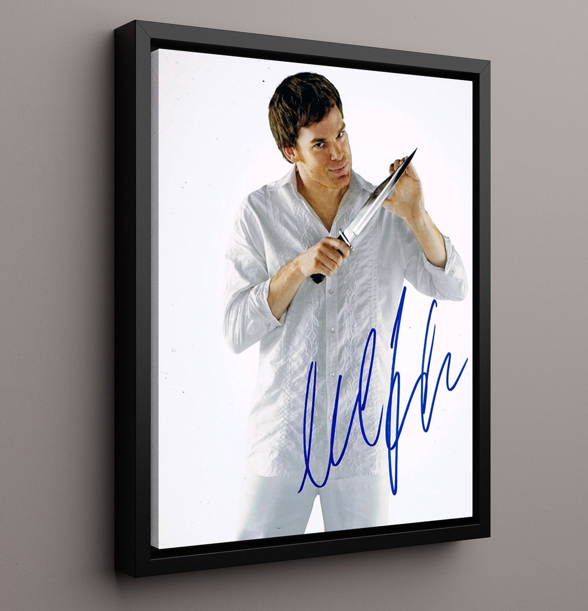 Dexter - Michael C Hall Knife Reflection - Framed Canvas television wall art